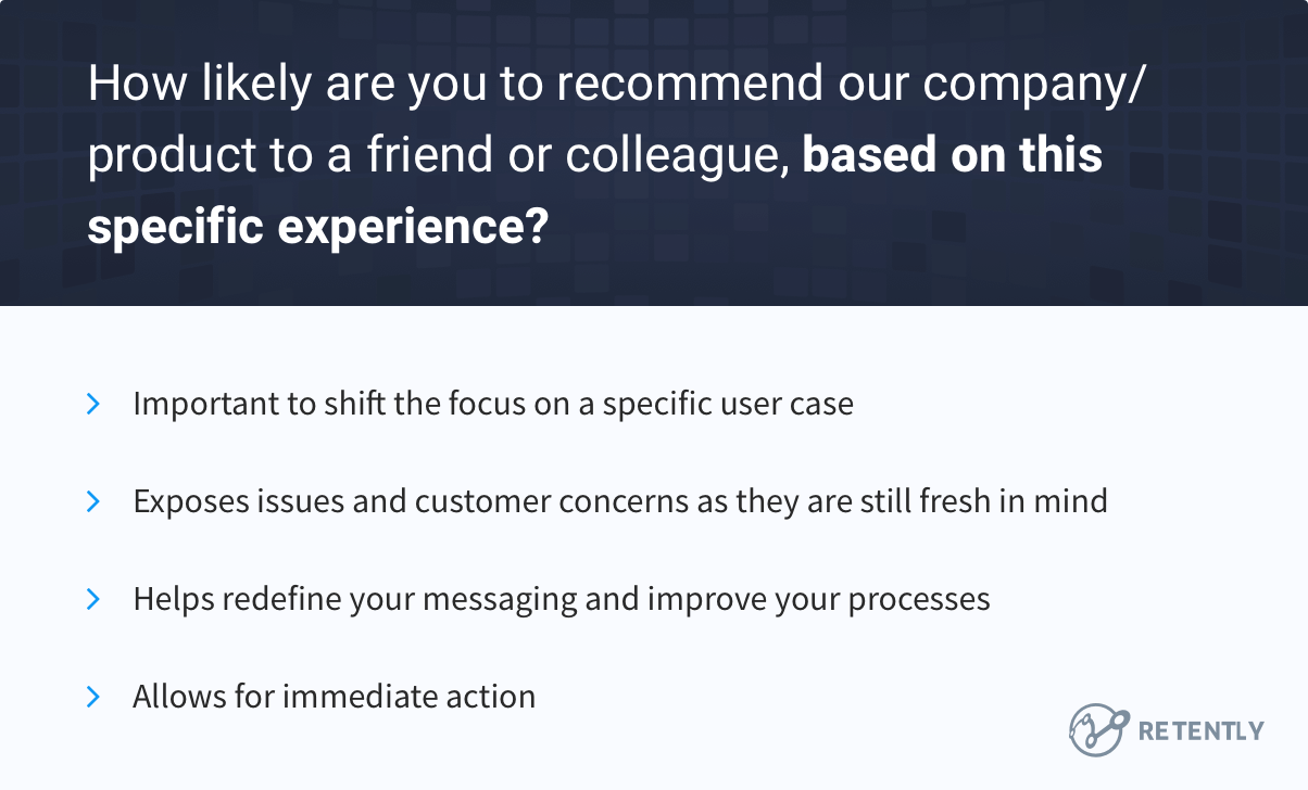 Ask your customers to rate a specific experience